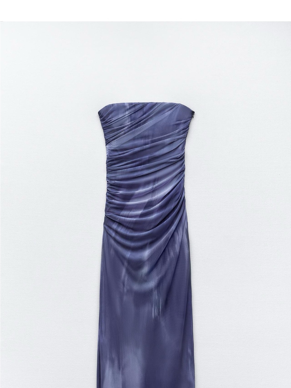 Zara Strapless Ruched Dress in Periwinkle